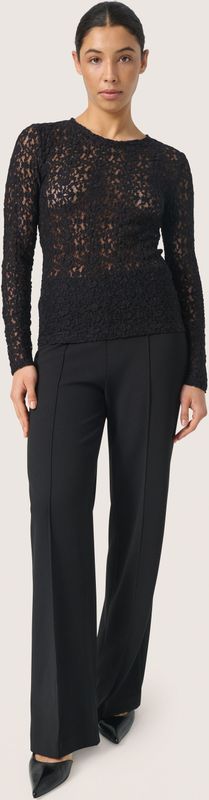 T-shirt - Zwart - Slim Fit - Lange Mouwen