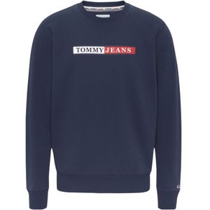 Tommy Jeans Sweaters Reg Essential Graphic Crew Sweater Blauw - Maat XL