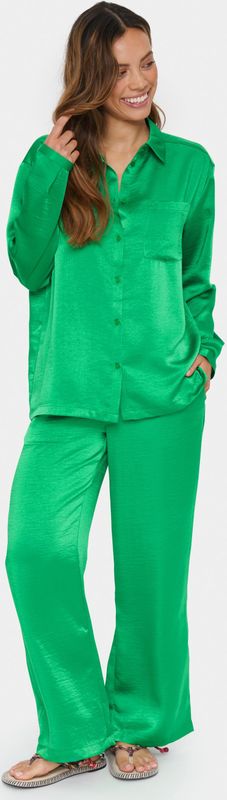 Saint Tropez, Dames, Blouses & Shirts, Groen, Maat: L Poliester,