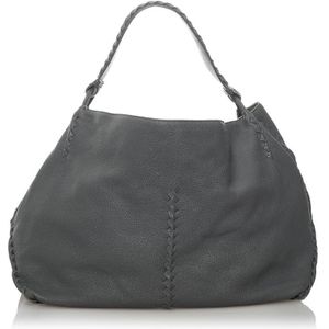 Vintage Bottega Veneta Intrecciato Leather Tote Bag Gray