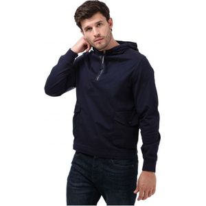 C.P. Company Sweatshirt Met Capuchon En Kwartrits Voor Heren, Marineblauw - Maat XL