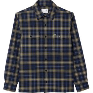 Lacoste Geruit oversized herenoverhemd (Marine)