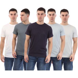 Heren Duck and Cover Demtare Print Sleeve 5 Pack T-shirts in Multi colour