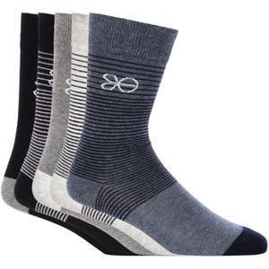 Crosshatch Heren Dupez Logo Crew Sokken (Set van 5) (Veelkleurig)