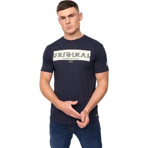 Crosshatch Heren Kratmoss T-shirt (Marineblauw)