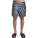 Dolce & Gabbana Grijs Zebra Print Strandshort voor heren