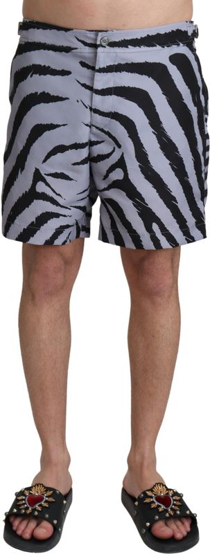 Dolce & Gabbana Grijs Zebra Print Strandshort voor heren