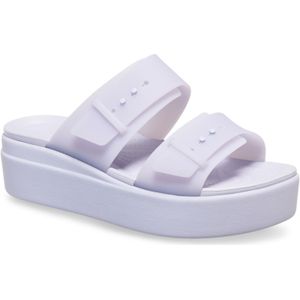Crocs Brooklyn Buckle Low Wedge Dames Paarse Maan Sandalen