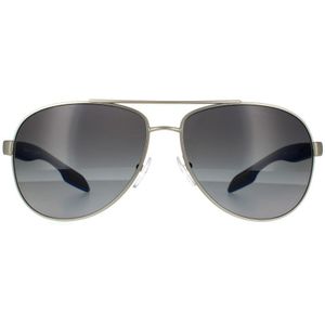 Prada sport zonnebril ps53ps qfp5w1 zilveren rubber grijs gradiënt | Sunglasses