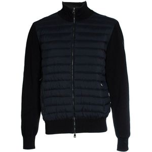 gevoerd crêpe katoenen rits cardigan