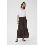 Kaffe - Rok Beathe - Mokka/Zwart - A-lijn Rok - Lang/Maxi