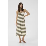 Jurk A-shape Dusky Green/White Stripe grey white