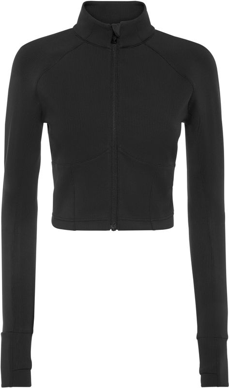 Plein Sport - Cropped Jogging Full Zip - Hoodie - Zwart - Polyester