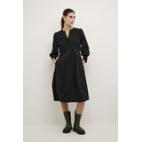 CULTURE - CU Antoinett - Jurk - Zwart - Knielengte - Driekwart Mouw