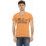 Trussardi - Action V-Neck T-Shirt - Oranje - Heren - Katoen