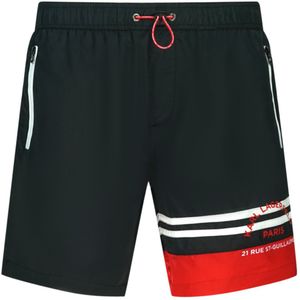 Karl Lagerfeld Strandkleding Rue Street Kleurblok Logo Zwarte Zwemshorts