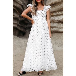 Gestreepte Maxi-Jurk met Polkadots