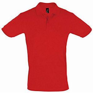 SOLS Heren Perfect Pique Korte Mouw Poloshirt (Rood)