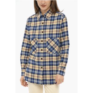 Dubbel borstzakje tartan ruit overhemd in multicolor