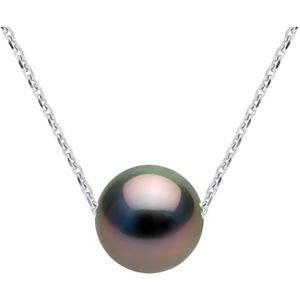 Gekweekte Pearl Necklace Tahiti Ronde 89mm White Gold Chain