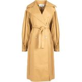 Silvian Heach - Double-Breasted Trenchcoat - Bruin - Katoen met Stretch