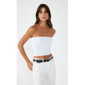 ÜstSteen-Verfraaide Strapless Crop Top