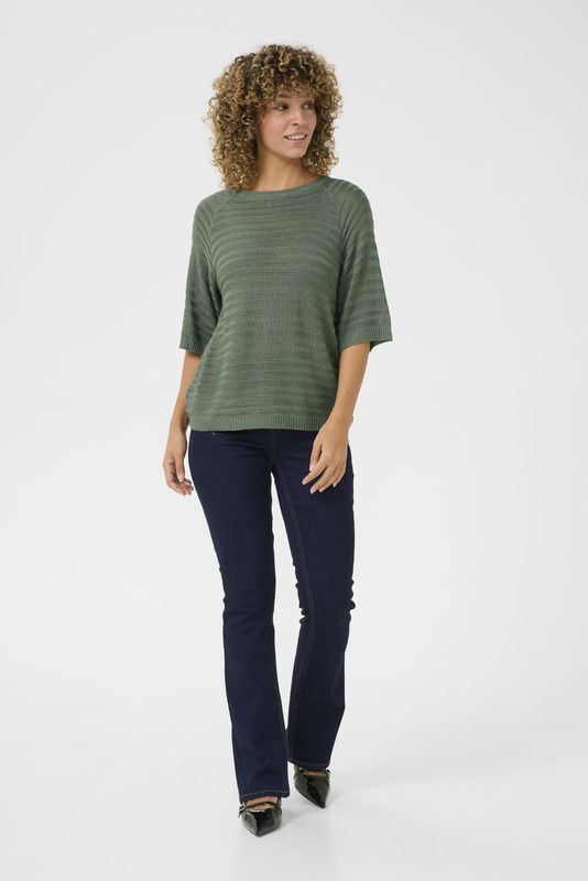 Cream - Gebreide Trui - Zwart - Katoen