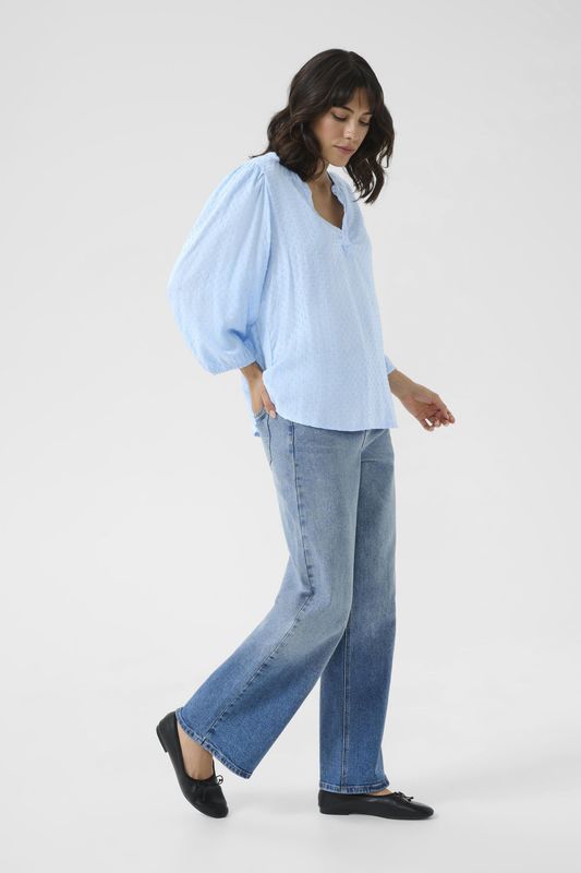 Kaffe - Blouse 'KAAnnika' - Lichtblauw - Wijde Blouse