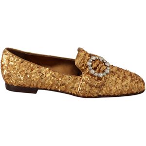 Dolce & Gabbana - Loafers - Goud - Mordore en Paillette - Leren Binnenzool