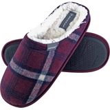 Dunlop - Heren Warme Pluche Fleece Voering Instap Muil Geruite Huisslippers