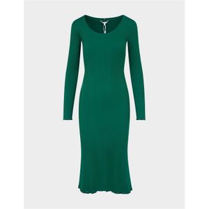 Women's Tommy Hilfiger Frill Rib Midi Dress in Green