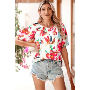 Bloemendruk Korte Mouw Top