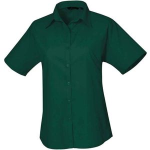 Premier Dames/Dames Popeline Blouse met Korte Mouwen (Fles groen)