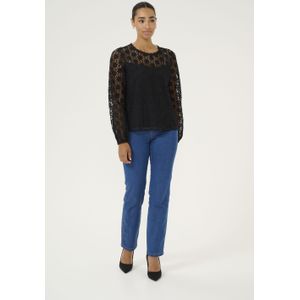 Blouse - Zwart - Regular Fit - Lange Mouwen