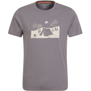 Mountain Warehouse Heren Camping Schets Organisch T-Shirt (Grijs) - Maat 3XL