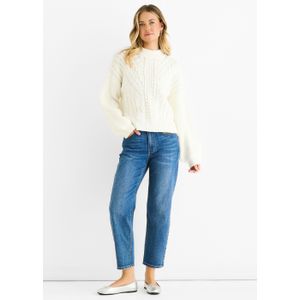 Witte oversized trui met grove steken