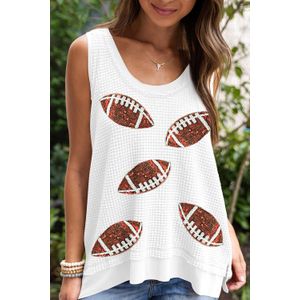 Pailletten Voetbal Applicatie Tanktop