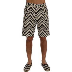 Dolce & Gabbana - Chevron Print Shorts - Zwart-wit - Korte Broeken