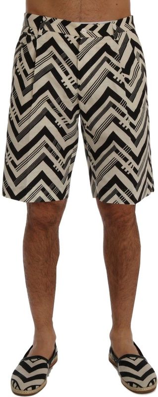 Dolce & Gabbana - Chevron Print Shorts - Zwart-wit - Korte Broeken