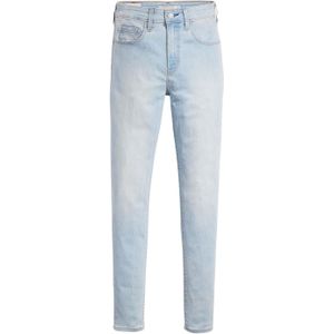 Levis Dames/Dames 721 Leather Patch High Rise Skinny Jeans (Lichtblauw)