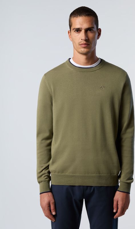 North Sails - Katoenen Sweater - Groen - Ronde Hals