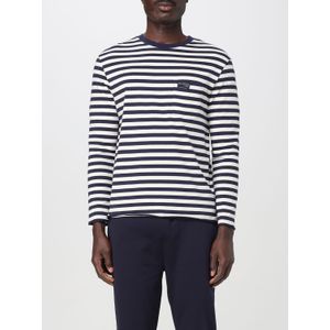 Gestreepte Lange Mouwen Pocket T-shirt