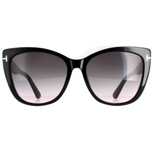 Tom Ford Cat Eye Womens Shiny Black Smoke Gradiënt FT0937 Nora zonnebril | Sunglasses