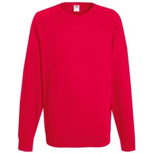 Fruit Of The Loom Heren Lichtgewicht Raglan Sweatshirt (240 GSM) (Rood) - Maat S
