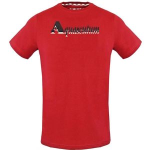 Aquascutum Gelaagd Logo Rood T-shirt - Maat M