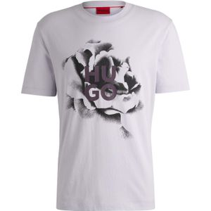 Heren Hugo Dignitey Artwork & Logo T-shirt in paars