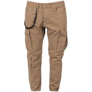 Xagon Man - Cargo Broek - Beige - Heren - Leer