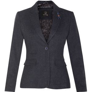 Dames - Marineblauwe - Tweed Blazer - Jaren 1920 - Visgraat