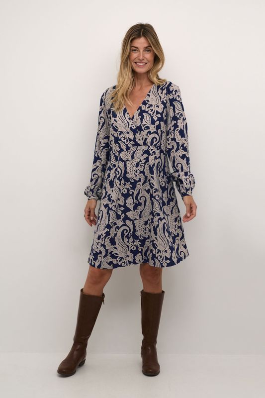 Jurk - CRLucy - A-shape - Blauw Multi