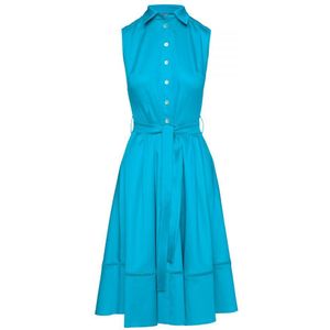 Turquoise knoopdetail jurk
